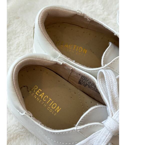 Reaction Kenneth Cole Women's Leather White Joey Sneaker | Size 8.5 - Picture 5 of 6